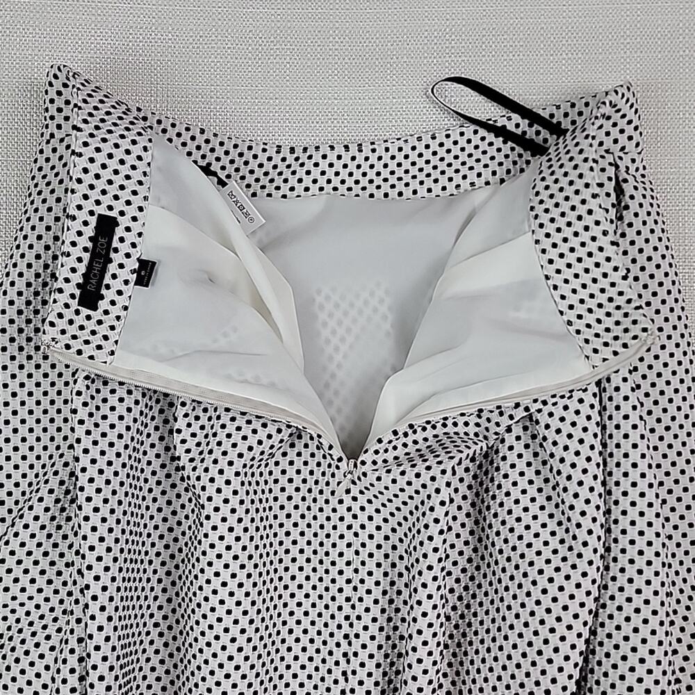 Rachel Zoe Black and White Dots‎ Pleated Mini Skirt with Pockets 8 - Picture 9 of 15